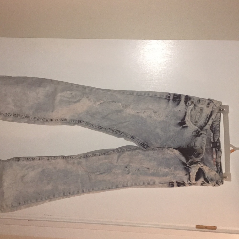 Faded wash boot cut jeans